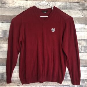 Nike Mens Tiger Woods Wool Golf Sweater XL Red Golf Performance Outdoors V-Neck
